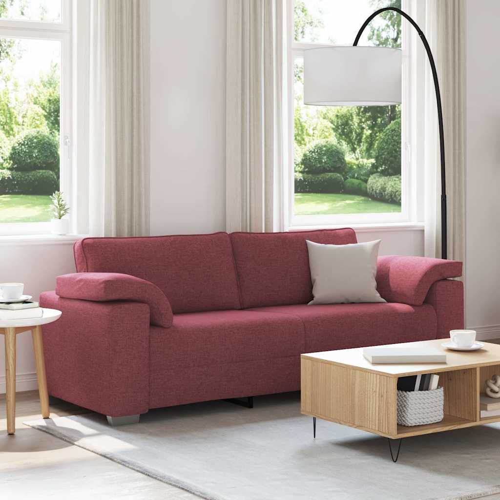 Canapé avec coussin Rouge bordeaux 219 x 77 x 82 cm tissu