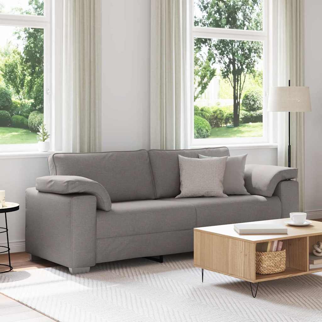 Canapé avec coussin Taupe 219 x 77 x 82 cm tissu