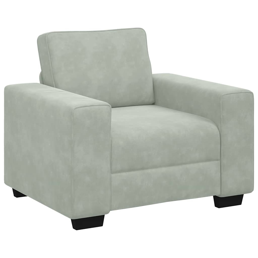 Fauteuil Gris clair 60 cm Velours