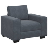 Fauteuil gris foncé 60 cm velours