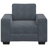 Fauteuil gris foncé 60 cm velours