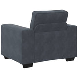 Fauteuil gris foncé 60 cm velours