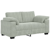 Canapé causeuse gris clair 120 cm velours