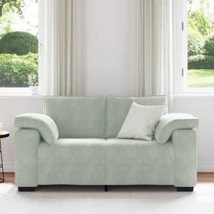 Canapé causeuse gris clair 120 cm velours