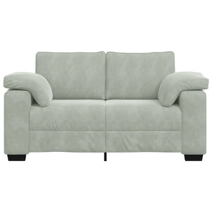 Canapé causeuse gris clair 120 cm velours
