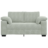Canapé causeuse gris clair 120 cm velours
