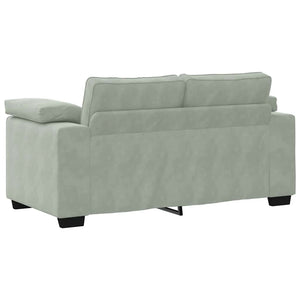 Canapé causeuse gris clair 120 cm velours