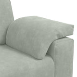 Canapé causeuse gris clair 120 cm velours
