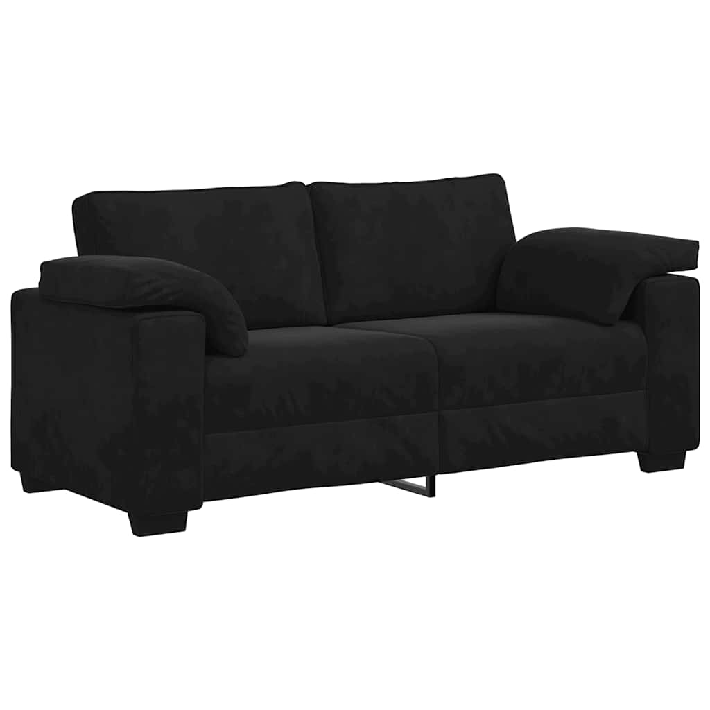 Canapé causeuse noir 140 cm velours