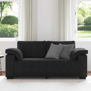 Canapé causeuse noir 140 cm velours