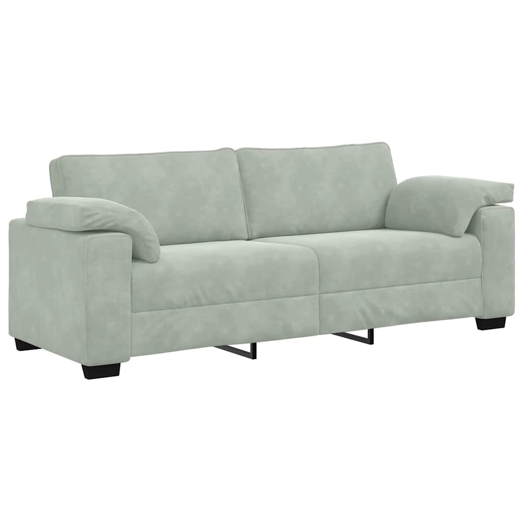 Canapé à 3 places gris clair 178 cm Velours