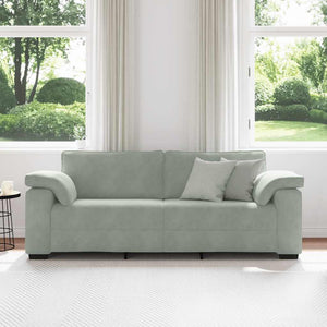 Canapé à 3 places gris clair 178 cm Velours