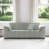 Canapé à 3 places gris clair 178 cm Velours