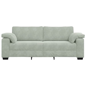 Canapé à 3 places gris clair 178 cm Velours