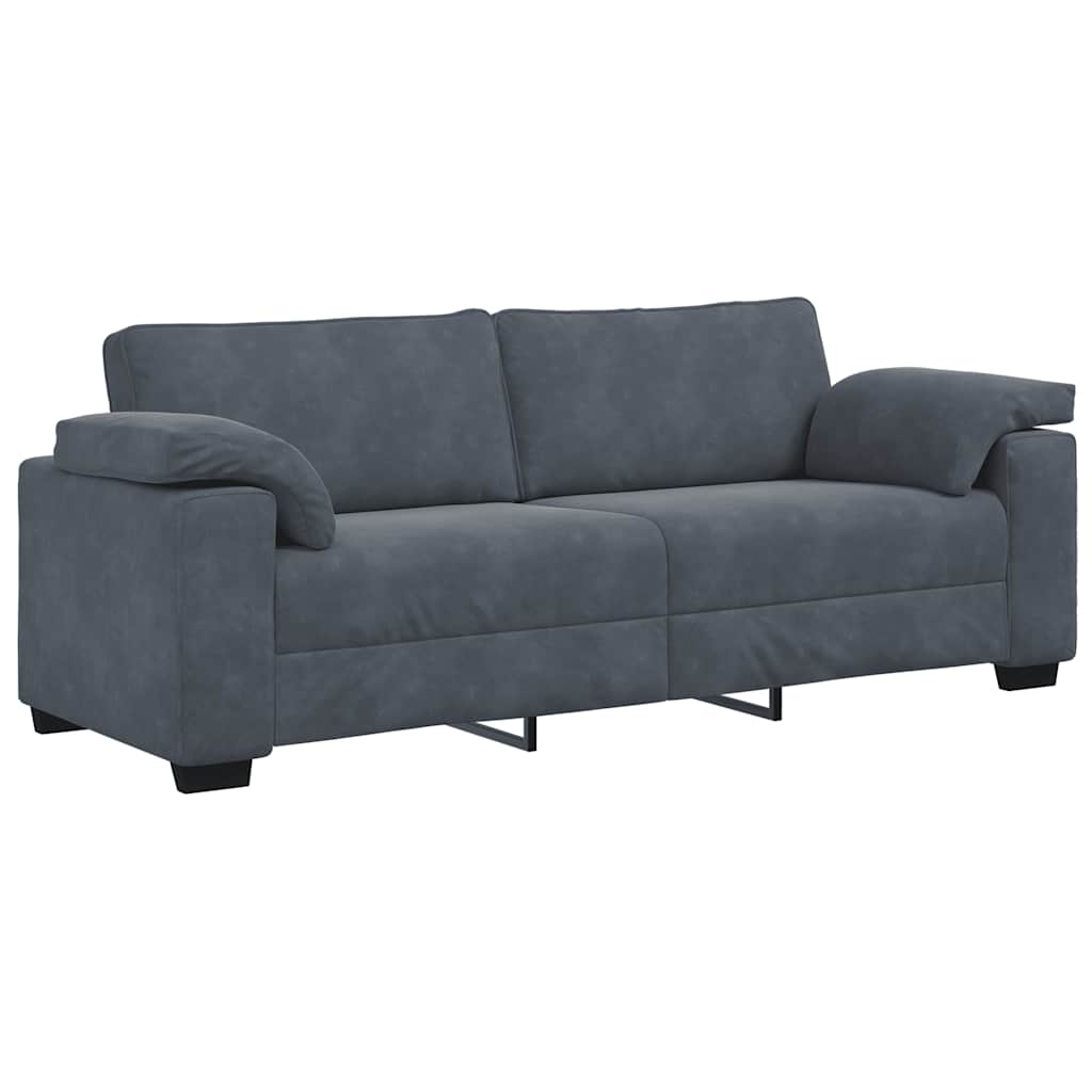Canapé à 3 places gris foncé 178 cm velours