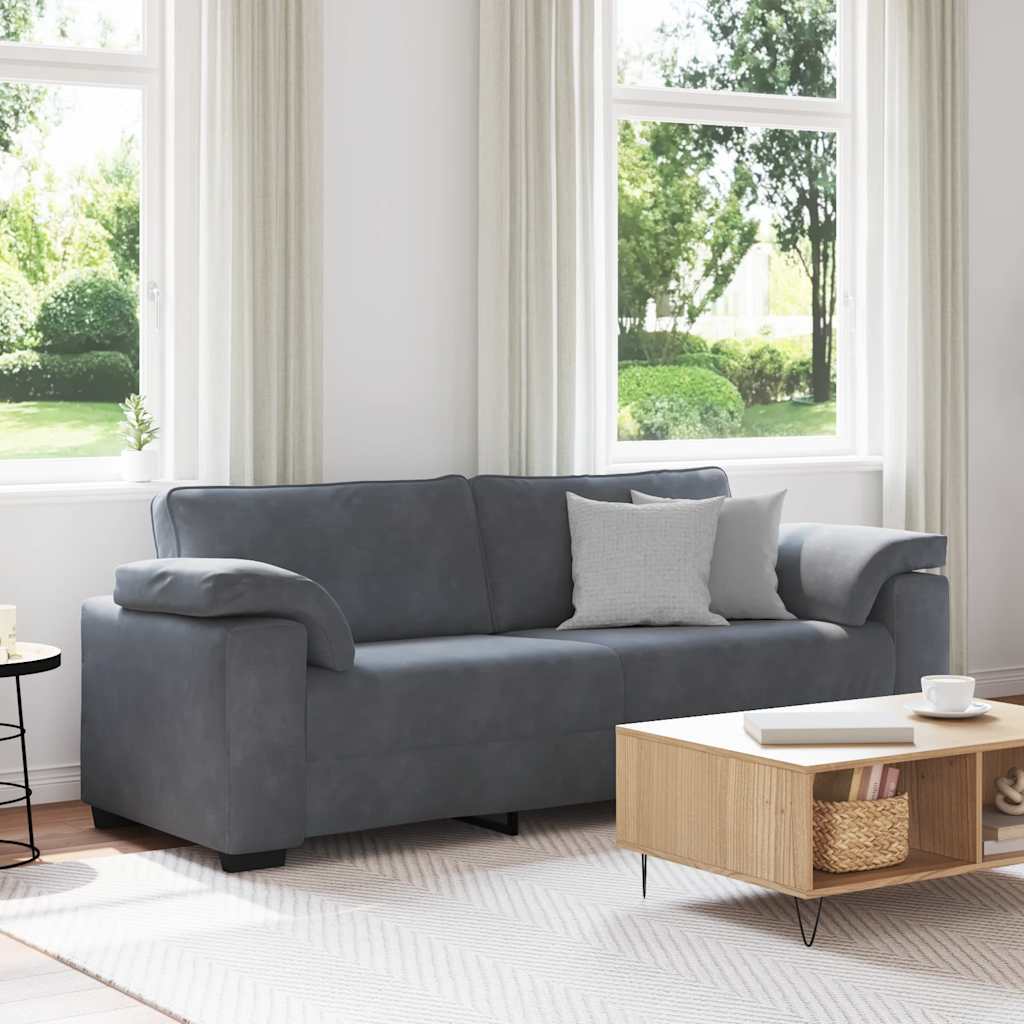 Canapé à 3 places gris foncé 178 cm velours