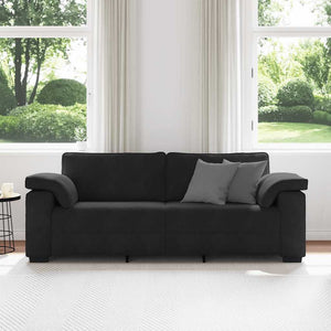 Canapé à 3 places noir 178 cm velours