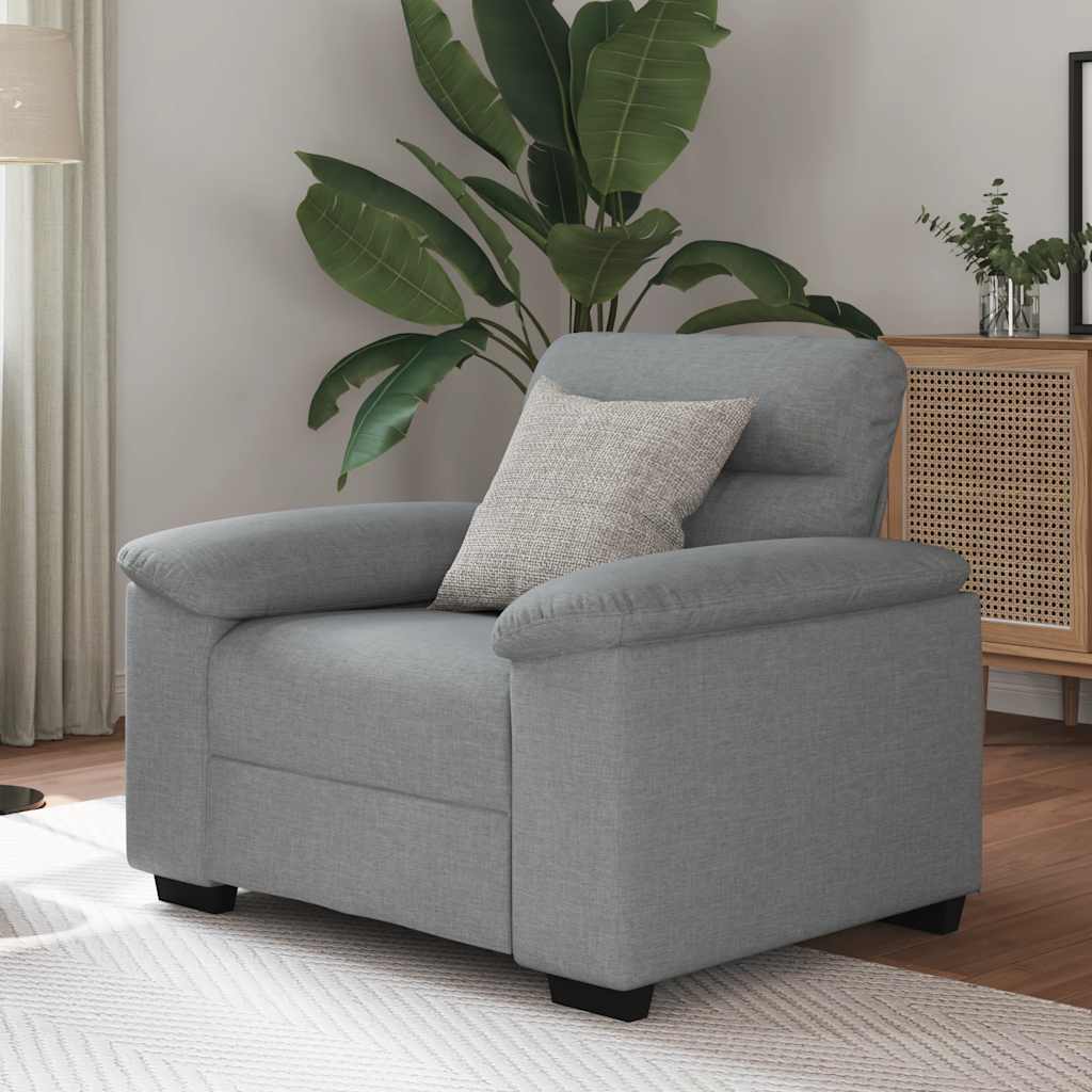 Fauteuil gris clair 60 cm tissu