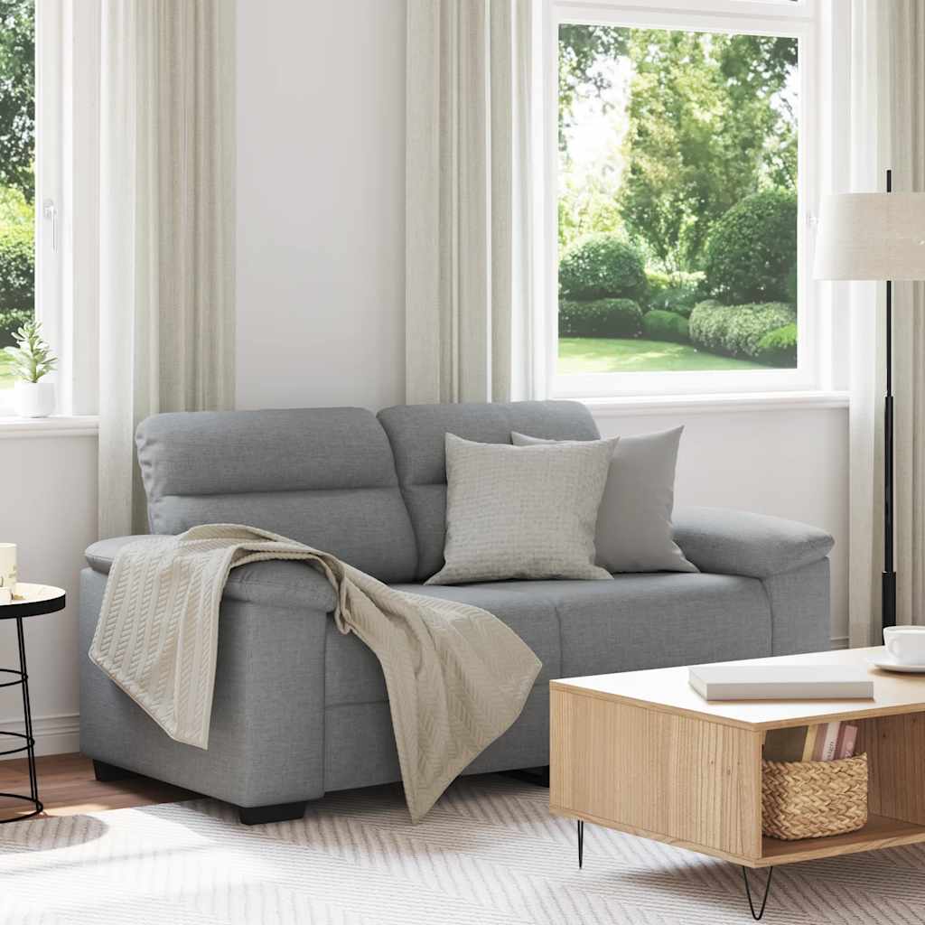 Canapé à 2 places gris clair 120 cm tissu