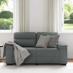 Canapé à 2 places gris foncé 120 cm tissu
