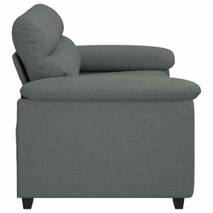 Canapé à 2 places gris foncé 120 cm tissu