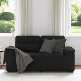Canapé à 2 places noir 120 cm tissu