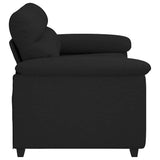 Canapé à 2 places noir 120 cm tissu