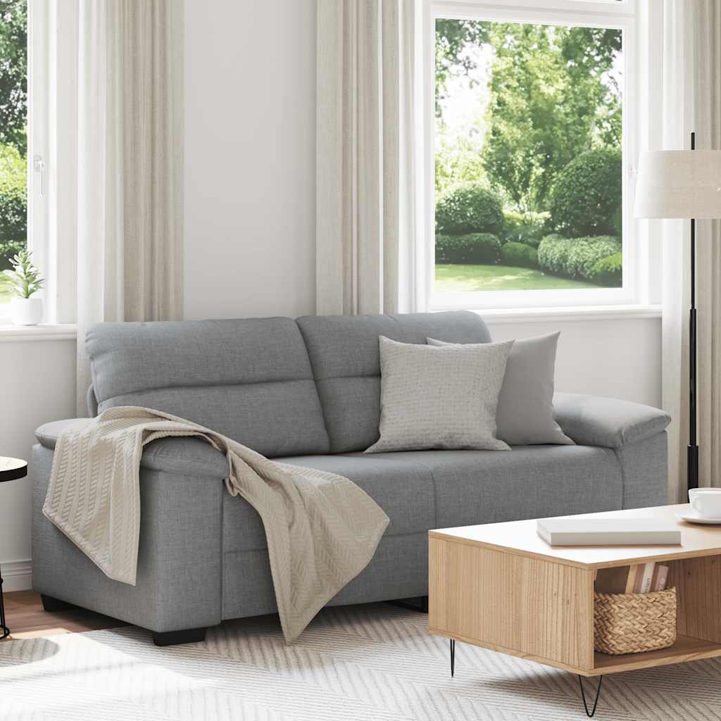 Canapé à 2 places gris clair 140 cm tissu