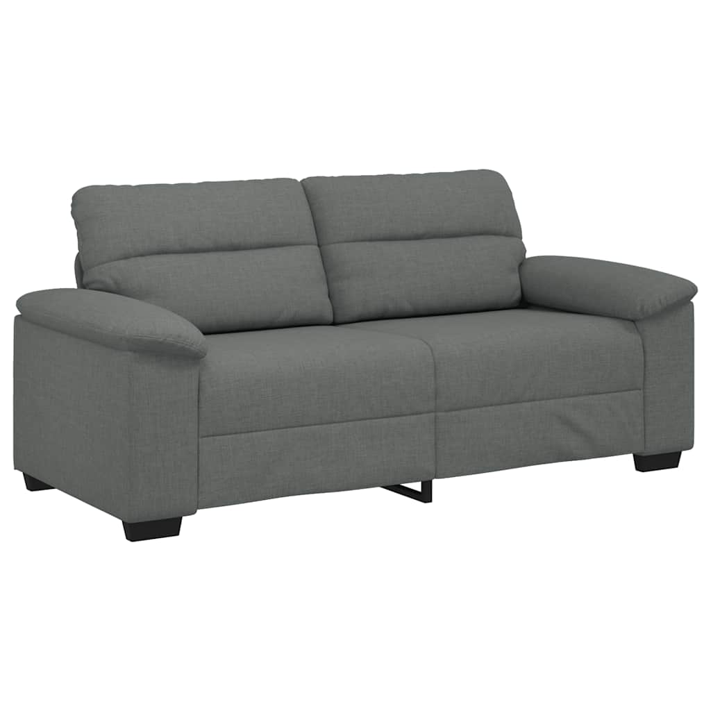 Canapé à 2 places gris foncé 140 cm tissu