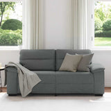 Canapé à 2 places gris foncé 140 cm tissu