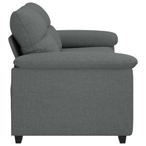 Canapé à 2 places gris foncé 140 cm tissu