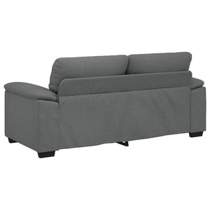Canapé à 2 places gris foncé 140 cm tissu