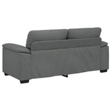 Canapé à 2 places gris foncé 140 cm tissu
