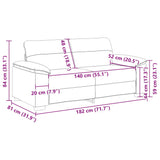 Canapé à 2 places gris foncé 140 cm tissu
