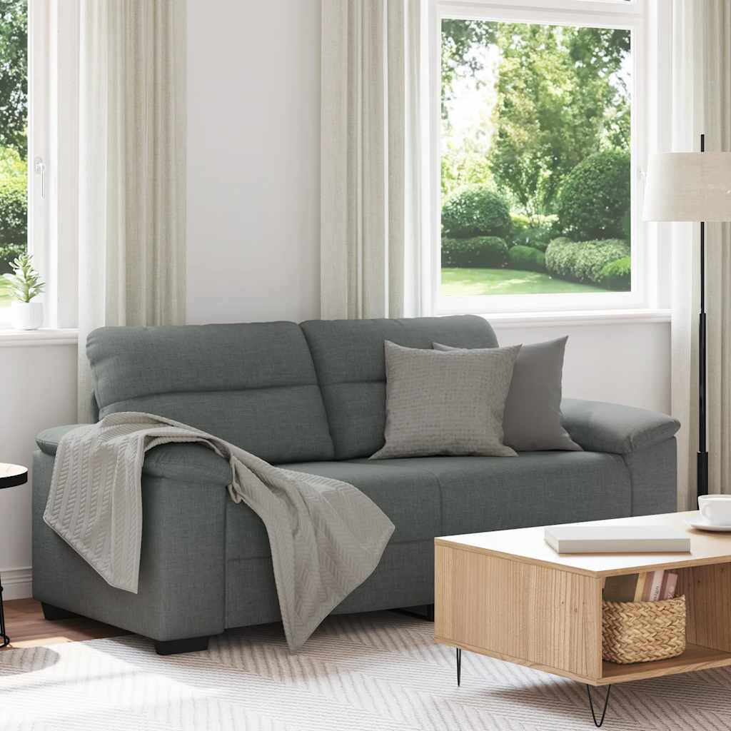 Canapé à 2 places gris foncé 140 cm tissu