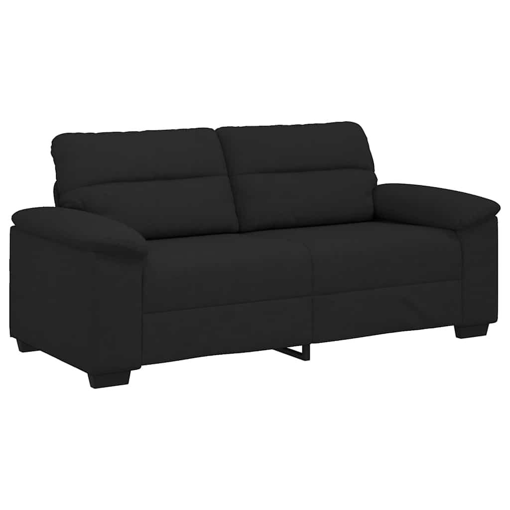 Canapé à 2 places noir 140 cm tissu
