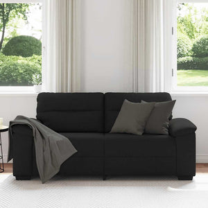 Canapé à 2 places noir 140 cm tissu