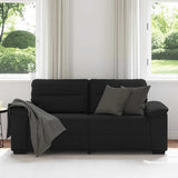 Canapé à 2 places noir 140 cm tissu