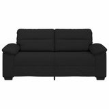 Canapé à 2 places noir 140 cm tissu