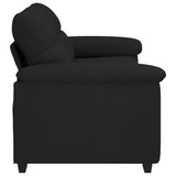 Canapé à 2 places noir 140 cm tissu