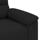Canapé à 2 places noir 140 cm tissu