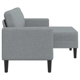 Canapé 2 places avec méridienne en L gris clair 125 cm tissu