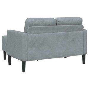 Canapé 2 places avec méridienne en L gris clair 125 cm tissu