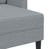 Canapé 2 places avec méridienne en L gris clair 125 cm tissu