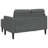 Canapé 2 places avec méridienne en L Gris foncé 125 cm Tissu