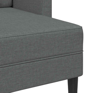Canapé 2 places avec méridienne en L Gris foncé 125 cm Tissu