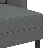 Canapé 2 places avec méridienne en L Gris foncé 125 cm Tissu