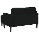 Canapé 2 places avec méridienne en L noir 125 cm tissu