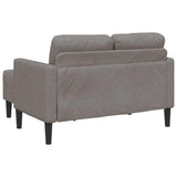Canapé 2 places avec méridienne en L taupe 125 cm tissu