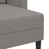 Canapé 2 places avec méridienne en L taupe 125 cm tissu